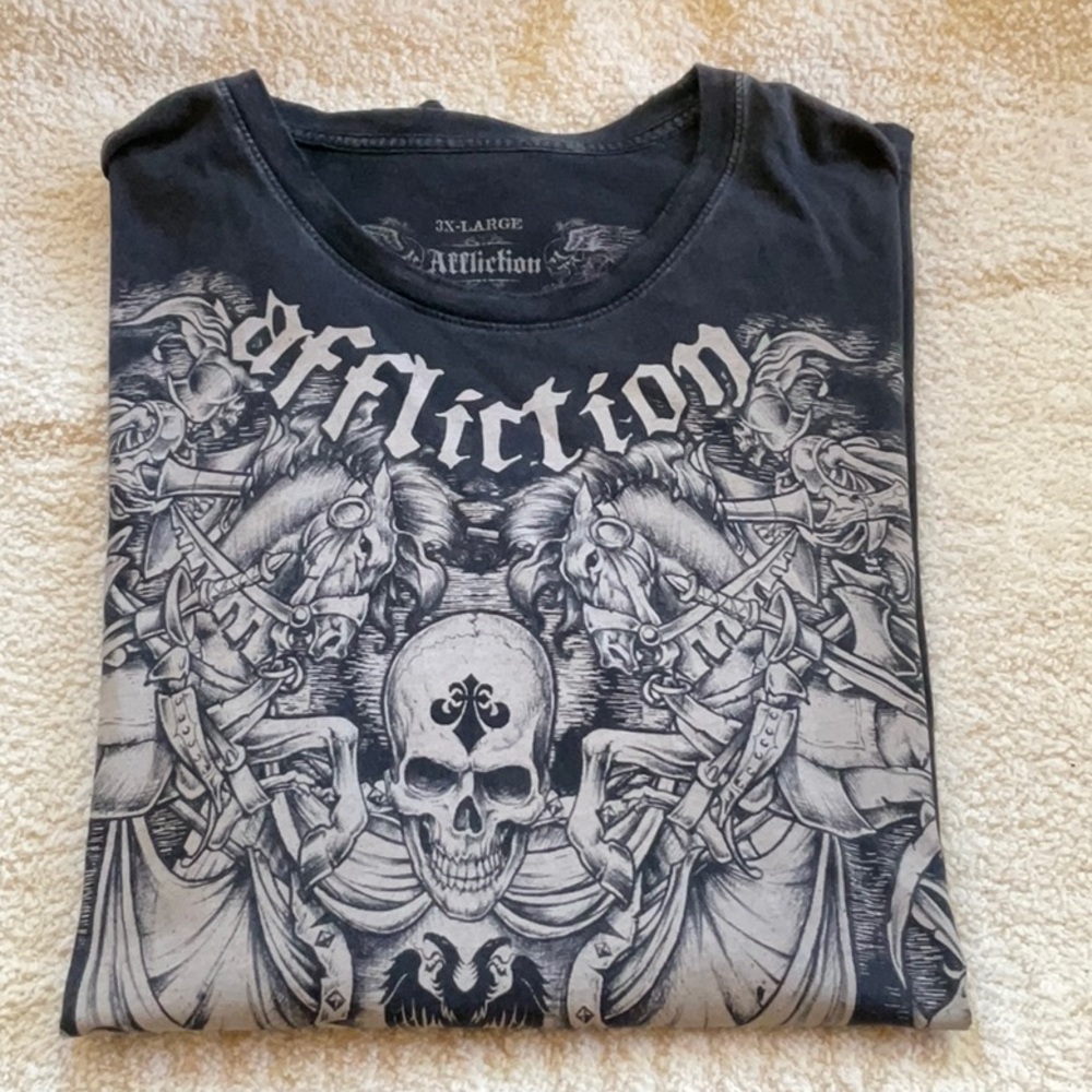 Affliction Men's Black Graphic T-Shirt